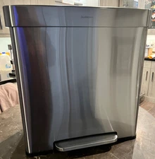 Rectangular Dual Compartment Step Trash/Recycle Can Heavy Duty Trash Can Recycle