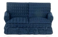 Puppenhaus Traditionell Marineblau Loveseat Sofa Miniatur Wohnzimmer MöBel