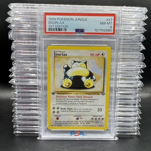 Pokemon Card 1999 Jungle SNORLAX NON-Holo #27 1ST Edition PSA 8 NM-MT