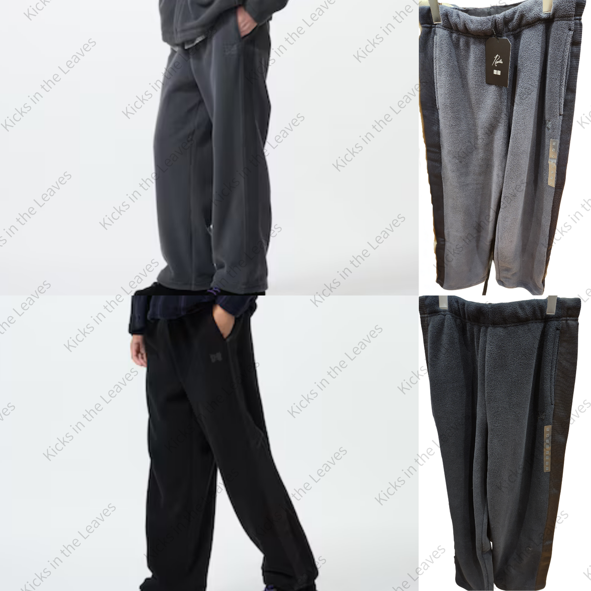 UNIQLO NEEDLES Fleece wide pants XS-4XL Unisex 2colos (Black/Gray
