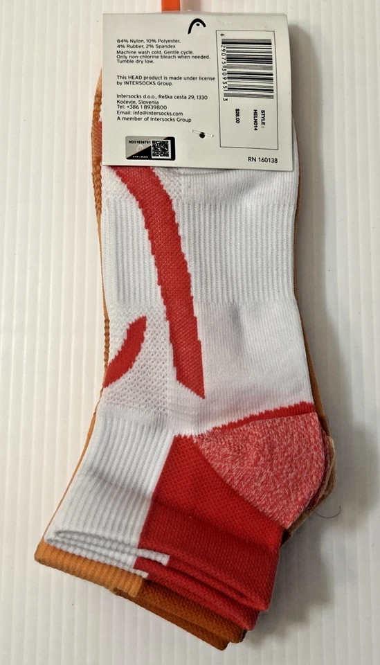 Head 3 pares de calcetines tobilleros de nailon coloridos para mujer talla 6-10, NUEVO Foto 4 de 4