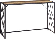 Tavolo Consolle Da Ingresso in Stile Industriale, Mobile Vintage in Acciaio E Le