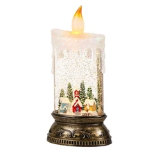 Christmas Music Snow Globe Lantern with Timer, Battery Operated & USB Powered...