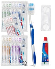 Bulk Travel Toothbrush Kit - Includes Toothbrush  Cap, Toothpaste, Floss Pic...