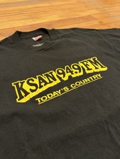 Vintage 80s 90s  KSAN 94.9 FM Country Radio Single Stitch Black Men&rsquo;s T Shirt