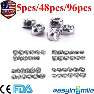 Dental Kid Adult Crowns Preformed Stainless Steel Crown Temporary Crowns 1st 2nd