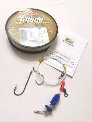 6x Pulley Pennel Meeresangeln Rigs 3/0 Koike Classic Haken & Circle Fluorocarbon