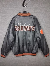 G-III Apparel Jacket XL Cleveland Browns NFL Brownie the Elf Faux Leather