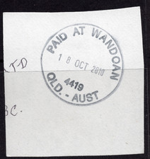 18 OCT 2010 PAID AT WANDOAN 4419, QLD. - AUST complete circular postmark