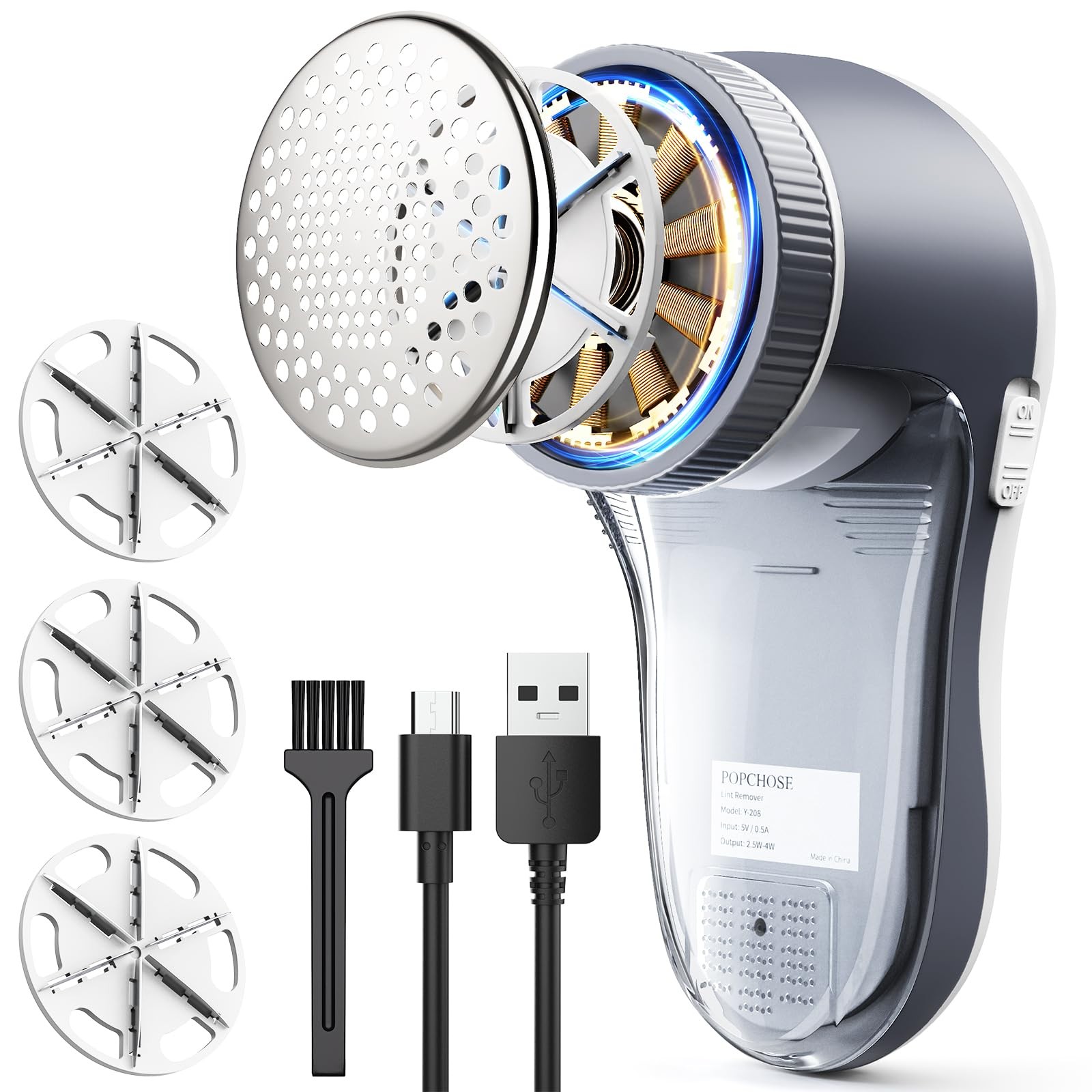 ТКАНЕВАЯ БРИТВА POPCHOSE ДЛЯ УДАЛЕНИЯ ВОРСА С ОДЕЖДЫ ПЕРЕЗАРЯЖАЕМАЯ - СЕРОВАТО-БЕЛАЯ 5390₽