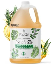 Brittanie's Pure Organic Castile Liquid Olive Oil Soap Refill, Rosemary Peppe...