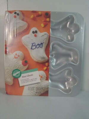 Vintage Wilton - MINI GHOSTS 6 MOLD CAKE PAN #2105-3845 GUC 1991 New Halloween