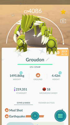 Pokemon Trade GO - Shiny Groudon Level 40 for PVP Master League