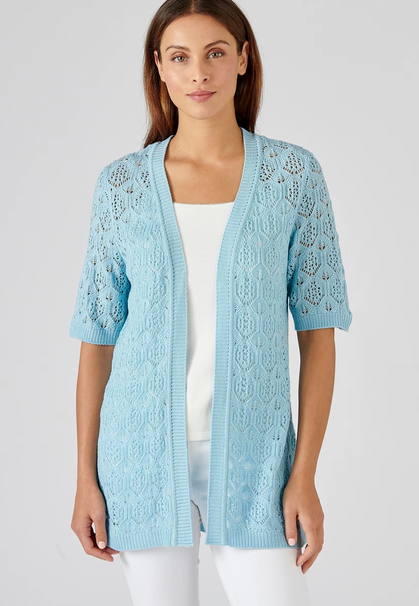 Edge to edge Cardigan Damart Women Without A Collar Short Sleeves