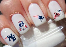 New England Patriots Nail Art Stickers Transfers Decals Set of 48 - A1310