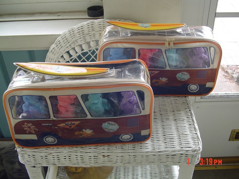 2 -Vintage Lunch Bag Mickeys "Surfs Up" Team Riders w/ Mickey, Minnie, Donald,Da