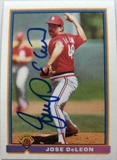 Jose DeLeon Autographed 1991 Bowman #400