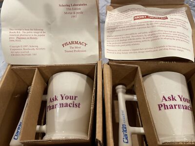 1-Pharmacist Mortar and Pestle Coffee Mug Schering Labs Claritin 35th Ed.