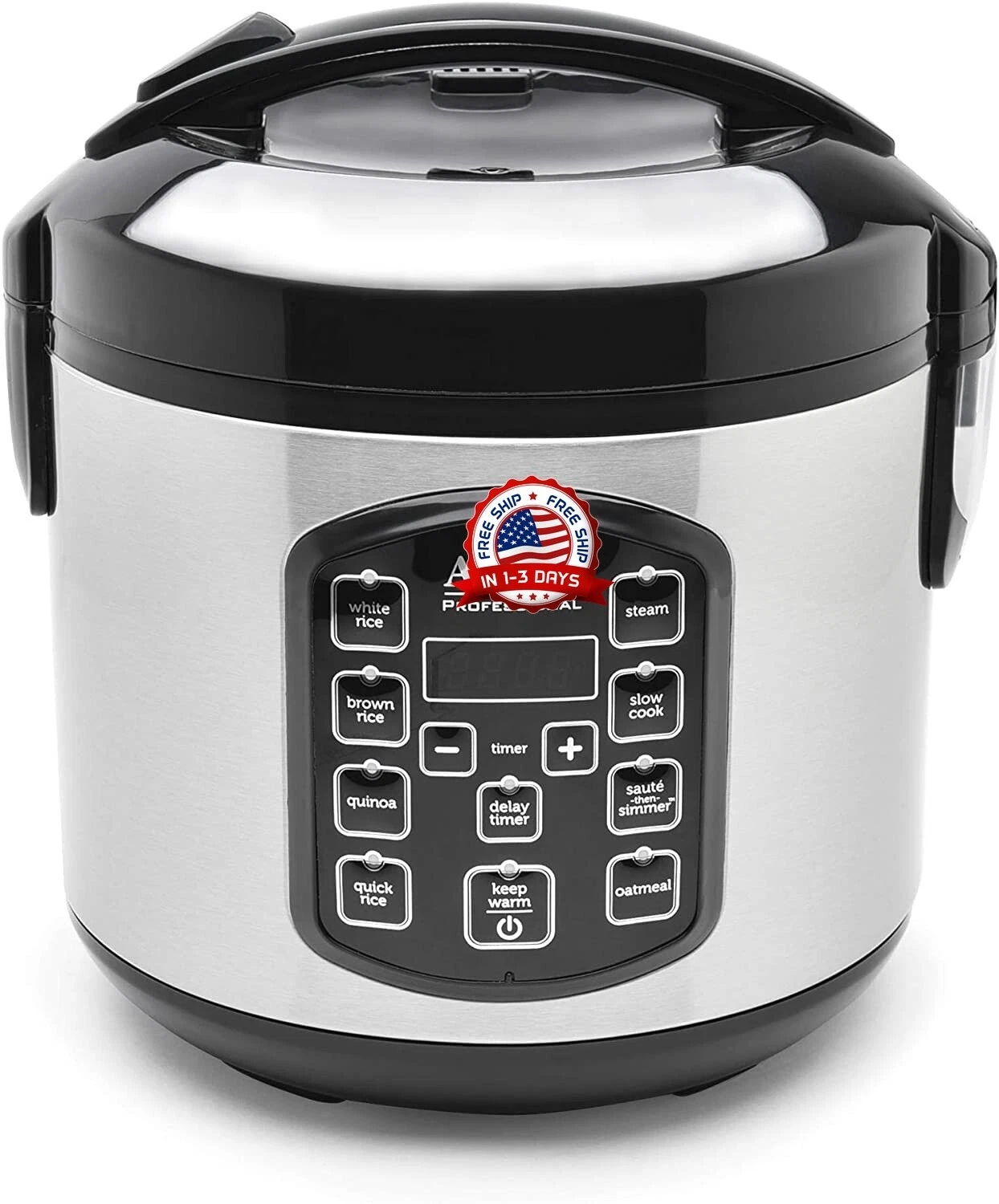 Olla De Coccion Digital Para Granos De Arroz Con Tacto Frio Y Alimentos 2.5 Qt