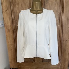 White Cream Dress Jacket / Top Size S Lined Just Fab