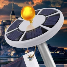 Solar Powered Flag Pole Light 26 LED Auto Active Super Bright Waterproof USA