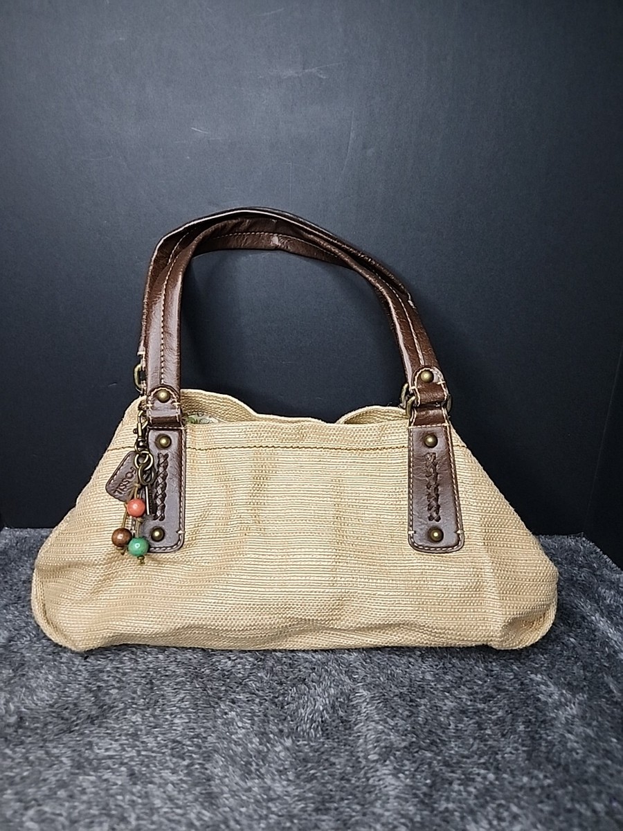 Fossil Blue and Cream Floral Canvas Backpack with Brown Leather Trim Fossil | Bags | Fossil Blue Canvas Leather Trim Mini  main image 3