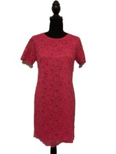 Ann Taylor Pink Petal Lace Short Sleeve Dress Size 0 Lined