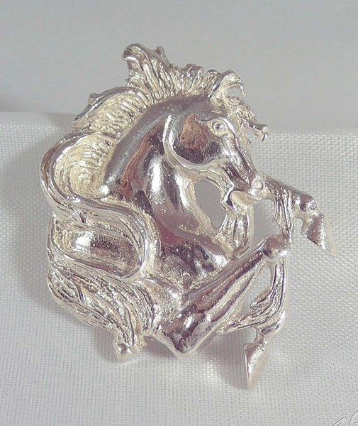 AnhäNger Rampant Horse Aus Silber Mit DazugehöRigem Halsband Luce-image