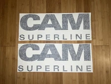 Cam Superline Trailer Replacement 18” Stickers (set Of 2) Old Design Decal Black