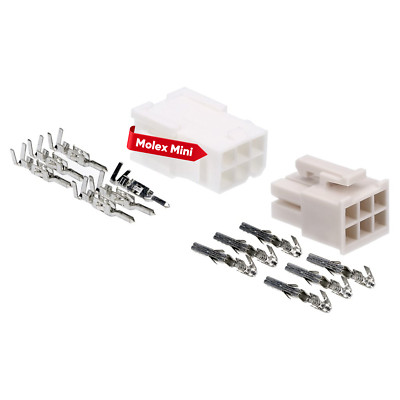 Kalitec KALI-2406 Mini-Fit Jr. Set 6 polig Mini Stecker KFZ PC Beleuchtung LED
