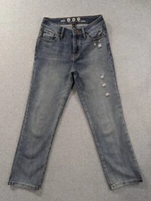 Rewash Jeans Womens Size 1 Blue Distressed Faded Whiskers Classic Straight Boho