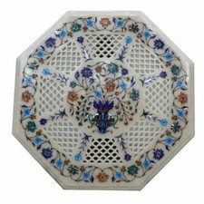 Tavolino da caffè 2' in marmo intarsiato pietre semipreziose letto tavolino pk