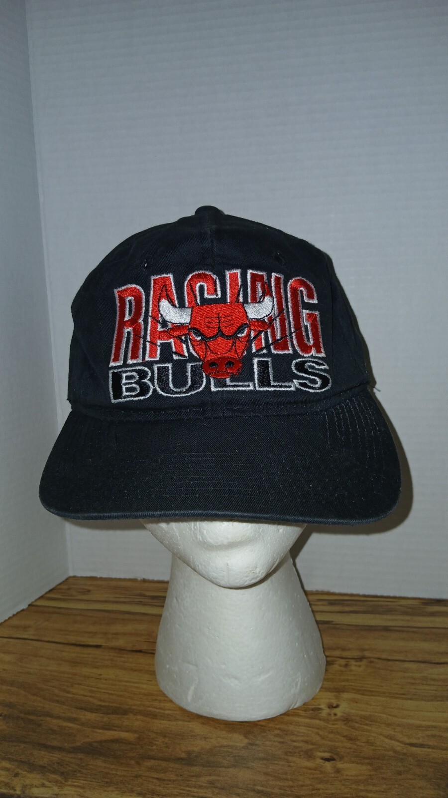 Vintage Raging Bulls Snapback Hat Black Adjustable Snap Back Chicago NBA
