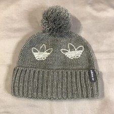 Adidas Beanie Adult One Size Gray Pom Pom Knitted Hat
