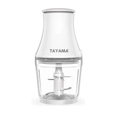 Tayama Food Processor Mini Chopper Steel Blade White Detachable Base 2.5-Cup