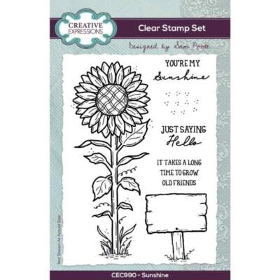 Creative Expressions Sonnenschein Sonnenblume Schild 6 Stück Clear Stamp Set Karten basteln