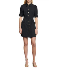 Sandro Joody Belted Short Sleeve Minidress Black Size 38 6 US 