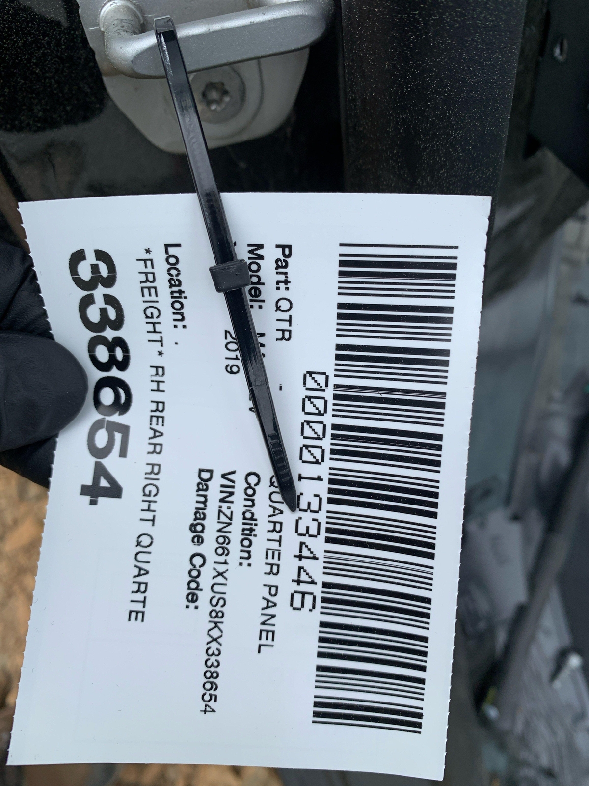2017 - 2020 MASERATI LEVANTE M161 OEM REAR RIGHT QUARTER PANEL *STRUCTURE CUT*
