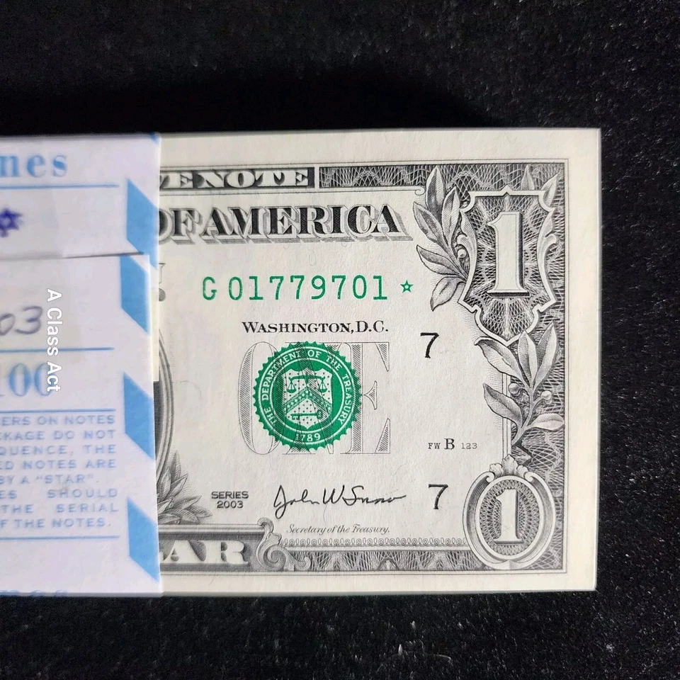 2003  $1 - 100 Note Star Pack Consecutive Serial #'s Chicago. F 1929 G☆. T8717 - Image 2 of 4