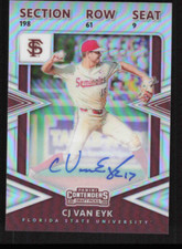 2020 Elite Extra Edition Chrome College Ticket Signatures Holo #21 CJ Van Eyk