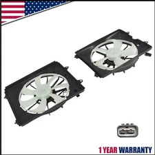 For 2011-2016 Honda Odyssey with AC Condenser Fan Radiator Cooling Fan Set