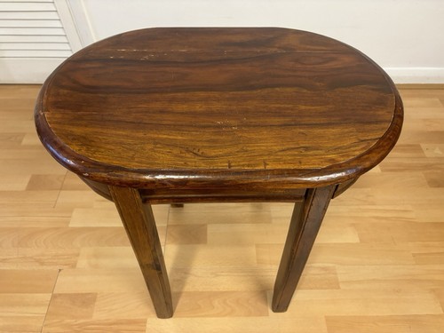 Splendido tavolino da sala vintage ovale in legno massello occasionale con cassetto - Foto 20 di 24