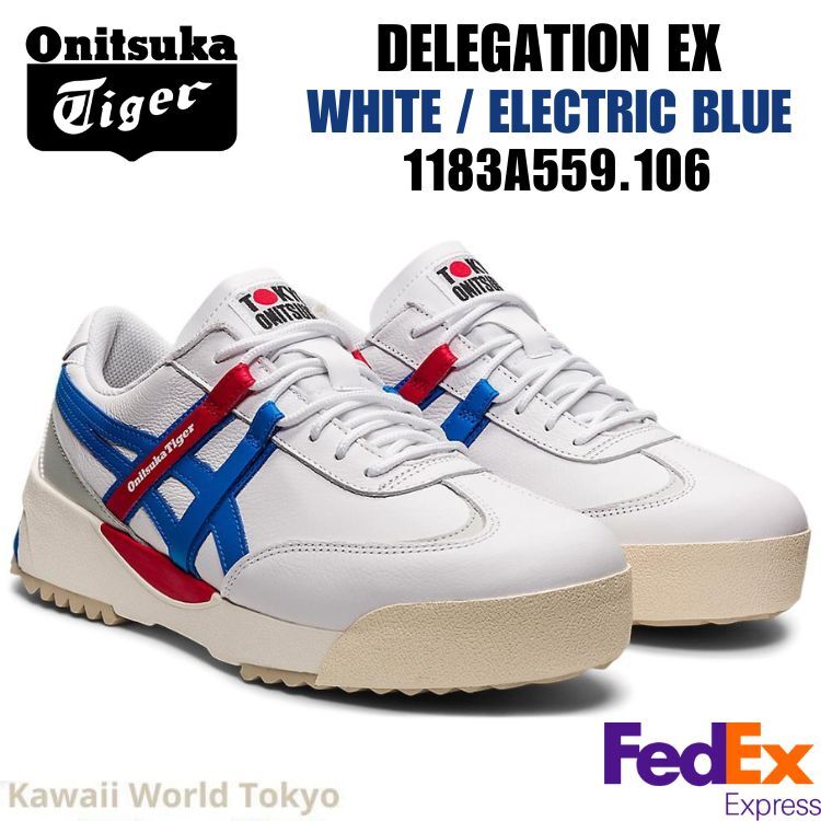 靴 DELEGATION EX WHITE/ELECTRIC BLUE Onitsuka Tiger DELEGATION EX WHITE / ELECTRIC BLUE 1183A559