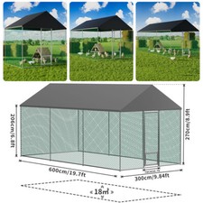 Heavy Duty Metal Walk In Chicken Run Large Outdoor Chicken Cage Coop with Cover