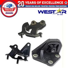 Fits 2003-2007 Honda Accord 2.4L MANUAL Front & Rear & Upper Trans Mount 3pcs :