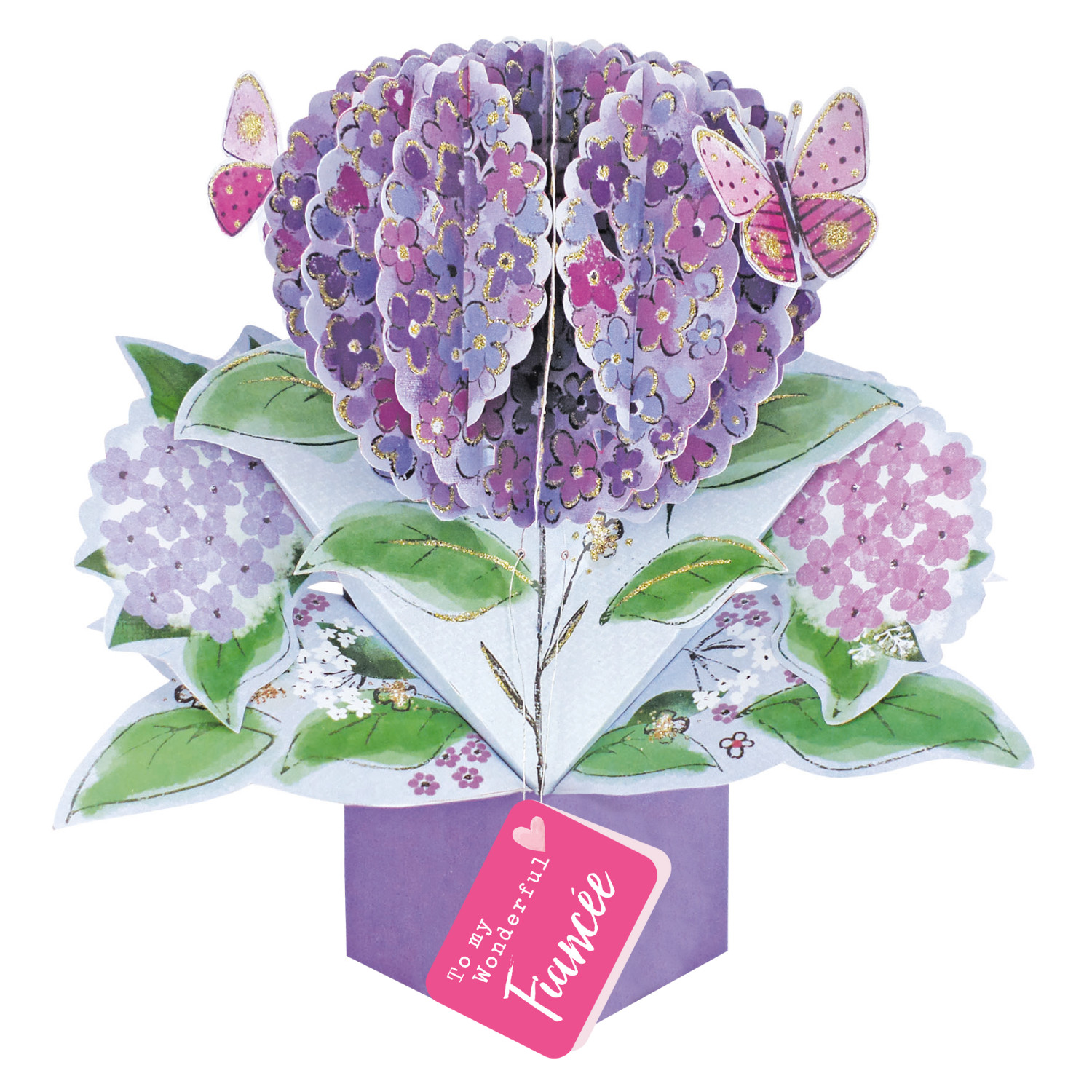 My Wonderful Fiancee Hydrangea Pop Up Card Mother's Day, Birthday, Any Occasion