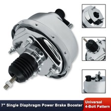 For Chevy Ford Gm Street Rod Chrome 7 Single Diaphragm Power Brake Booster