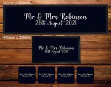 Personalised Bar Runner/Bar Mat/Beer Mat Wedding, Engagement, Married