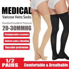 Athletic Compression Stockings for Varicose Vein Surgical Thigh High Support