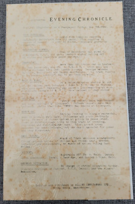 MANCHESTER EVENING CHRONICLE STRIKE BULLETIN 7TH MAY 1926 NEWSPAPER